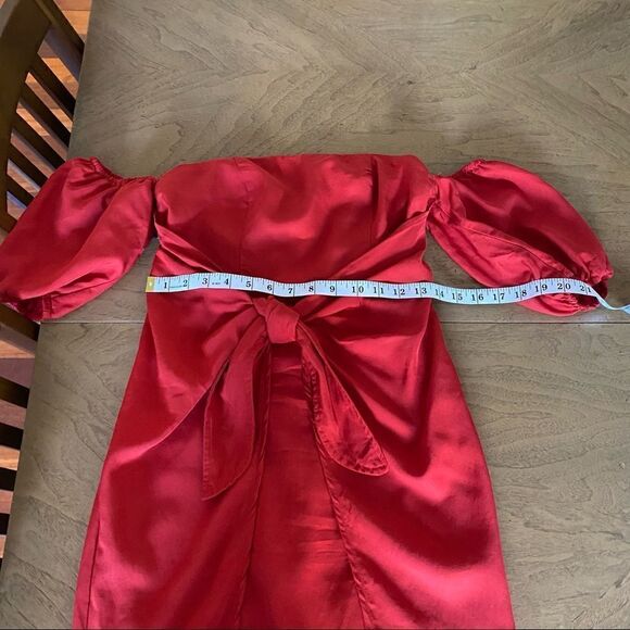 LPA Dress 146 In Red Off The Shoulder Size S - Picture 14 of 15